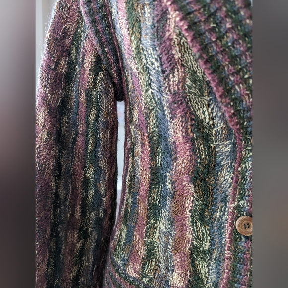 Vintage Missoni wool and mohair cardigan. Jewel tone leaf knit. "Missoni. Made f - Picture 9 of 15